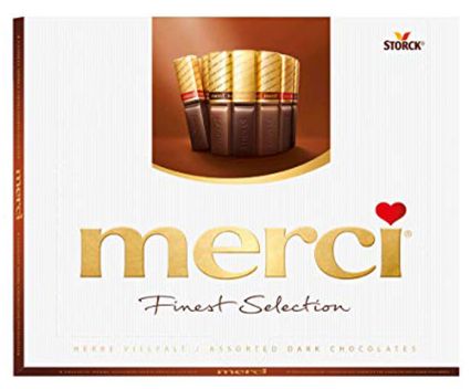 Шоколадови Бонбони Merci (Кафяво) Селекция Тъмен Шоколад 250 г
