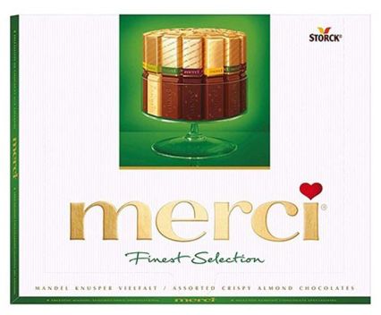 Шоколадови бонбони Merci (зелено) Бадемова селекция 250 г