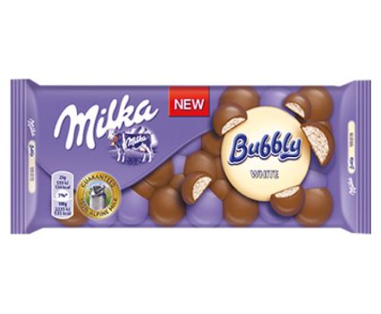 Аериран Бял Шоколад Milka Bubbly 95 г