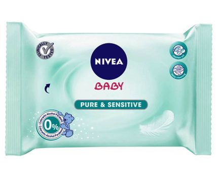 Мокри кърпички Nivea Pure & Sensitive 63бр