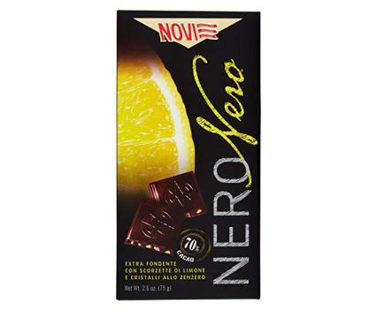 Шоколад 70% какао, лимон и джинджифил Novi NERO 75гр