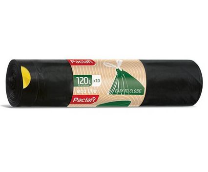 Торби за смет с дръжки Paclan Eco Line 120л 10бр - черни