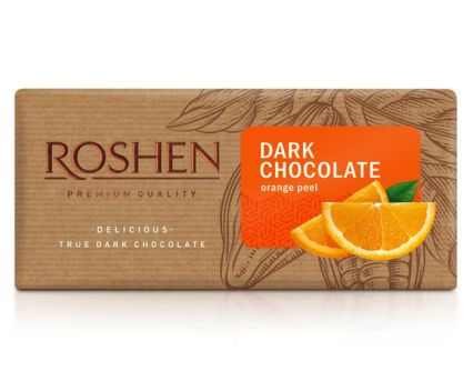 Тъмен шоколад Roshen с портокалови корички 90 г