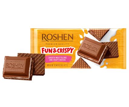 Млечен шоколад Roshen Fun & Crispy с вафлички 105гр