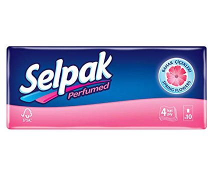 Носни кърпички Selpak Perfumed 4 пл., 10 х 10 бр