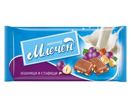 Шоколад Фин Млечен с Лешници и Стафиди 80 г