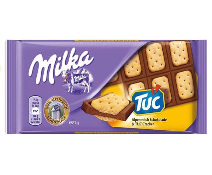 Шоколад Milka с бисквити Tuc 87 г