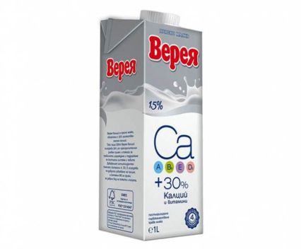 Прясно мляко Верея 1,5% с калций 1 л