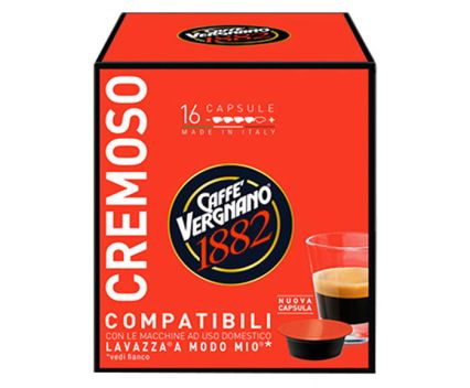 Кафе Капсули Vergnano Cremoso 16 x 7.5 г Съвместими с A Modo Mio на LavAzza