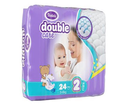 Бебешки Пелени Violeta Double Care 2 (3-6 кг) 24 бр