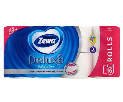 Тоалетна Хартия Zewa Deluxe White Delicate Care 3 пл. 16 бр