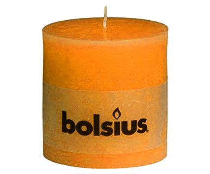 Цилиндрична свещ рустика Bolsius - оранжева