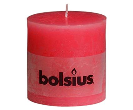 Цилиндрична свещ рустика Bolsius - розова
