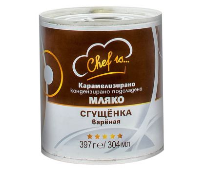 Карамелизирано кондензирано мляко подсладено Chef is... 397 г