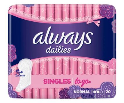 Ежедневни дамски превръзки Always Dailies Singles To Go 20 бр