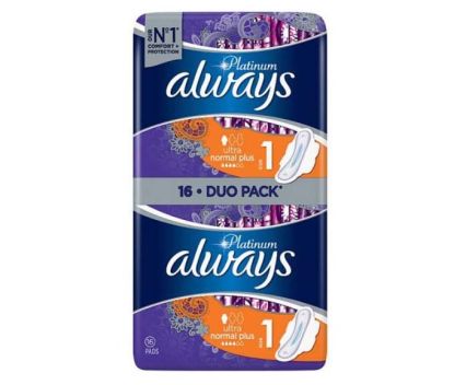 Дамски превръзки Always Platinum Ultra Normal Plus 16 бр