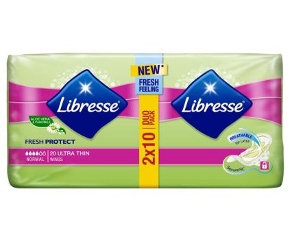Дамски превръзки Libresse Ultra Normal с алое вера и лайка, 20 бр
