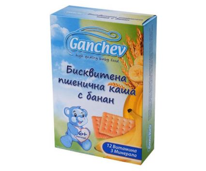 Каша Ганчев Бисквитена Пшенична с Банан 200 г