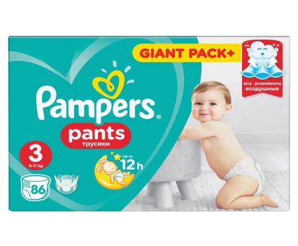 Бебешки памперс гащички Pampers Pants 6-11 кг, 86 броя