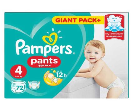 Бебешки Памперс Гащички Pampers Pants 4 (9-15 кг) 72 бр