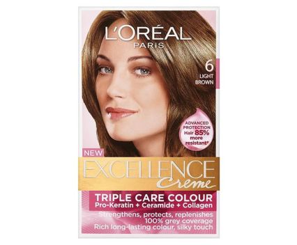 Боя за коса L'Oreal Excellence Creme 6 Естествено Светло Кафяв