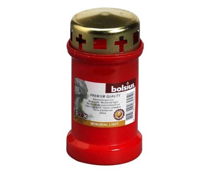 Свещ Червена Светлина с капак Bolsius