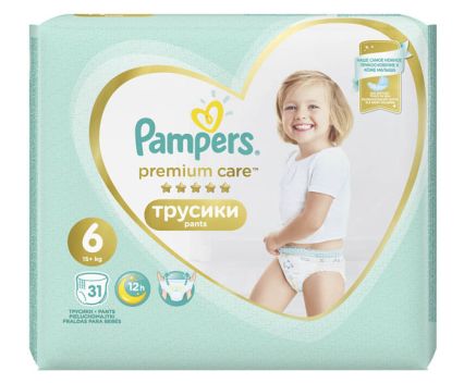 Бебешки Памперс Гащички Pampers Premium Care 6 (15+ кг) 31 бр