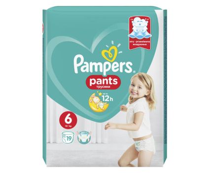 Бебешки памперс гащички Pampers Pants 6 (15+) 19 броя