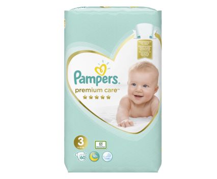 Бебешки Пелени Pampers Premium Care 3 (6-10 кг) 60 бр