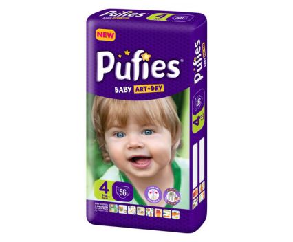 Бебешки пелени Pufies Art+Dry 4  7-14 кг 56 бр