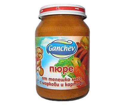 Пюре Ганчев телешко месо с моркови и картофи от 4-тия месец 190 г