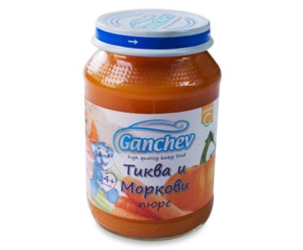 Пюре Ганчев тиква и моркови от 4-тия месец 190 г