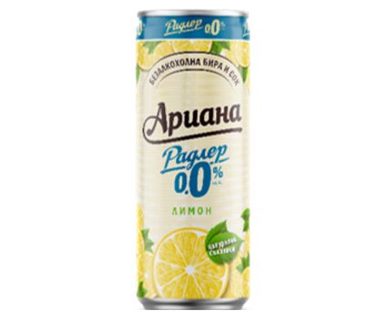 Безалкохолна Бира Ариана Радлер Лимон 0.0% 330 мл