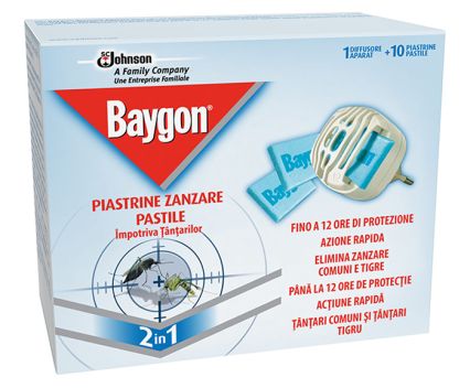 Електрически изпарител против насекоми Baygon + 10 таблетки