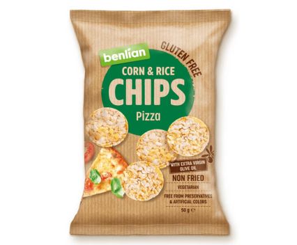 Снакс от Царевица и Ориз Benlian Chips Пица 50 г