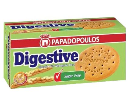Пълнозърнести бисквити Digestive без захар Papadopoulos 250 г