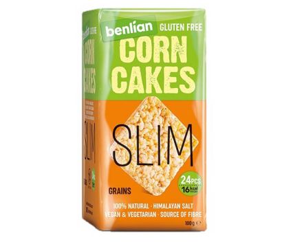 Царевичен Снакс Benlian Food Corn Cakes Slim Grains 100 г - Без Глутен