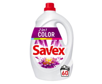 Гел за пране Super Concentrate Savex 2in1 Color 60 пр. 3.3 л