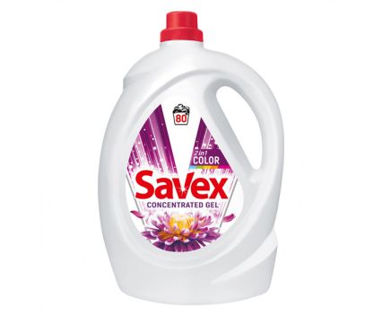 Гел за Пране Super Concentrate Savex 2in1 Color 80 пр. 4.4 л