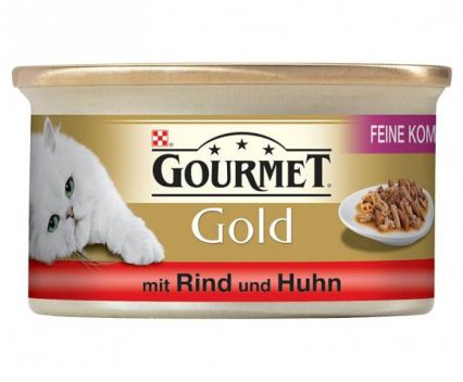 Котешка храна хапки в сос говеждо и пиле Gourmet Gold 85 г