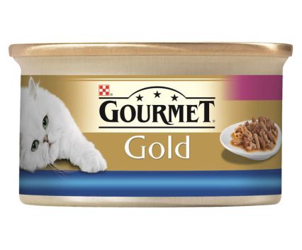 Котешка храна океанска риба и спанак Gourmet Gold 85 г