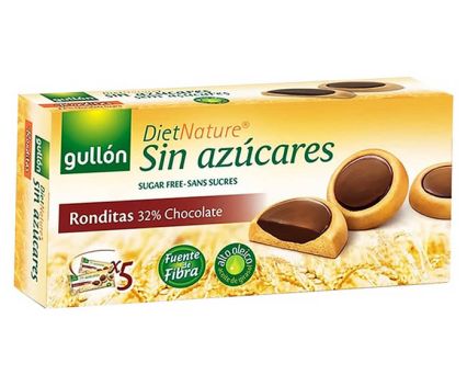 Бисквити Gullon Ronditas 32% Chocolate без захар 186 г