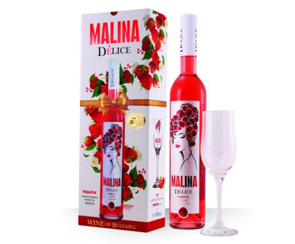 Малиново Вино Malina Delice 500 мл + Чаша