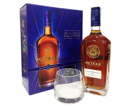 Коняк Metaxa 12 звезди + 2 чаши 0.7 л