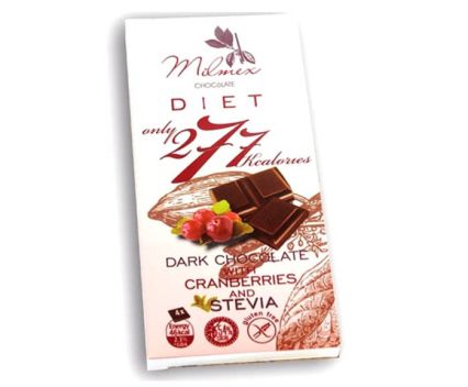 Черен шоколад с 54% какао със Стевия и Червена боровинка Milmex 80 г