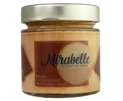 Сладолед Mirabelle Натурален шоколад и Морска сол 246 мл - без ГМО, трансмазнини, соеви продукти и глутен