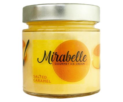 Сладолед Mirabelle Солен карамел 246 мл - без ГМО, трансмазнини, соеви продукти и глутен