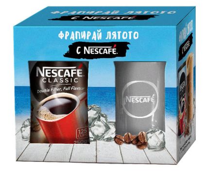 Разтворимо кафе NESCAFE CLASSIC 250 г + стъклена чаша
