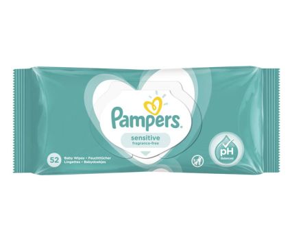Бебешки влажни кърпички Pampers Sensitive 52 бр