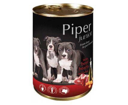 Храна за малки кучета с телешки сърца и морков Piper 400 г